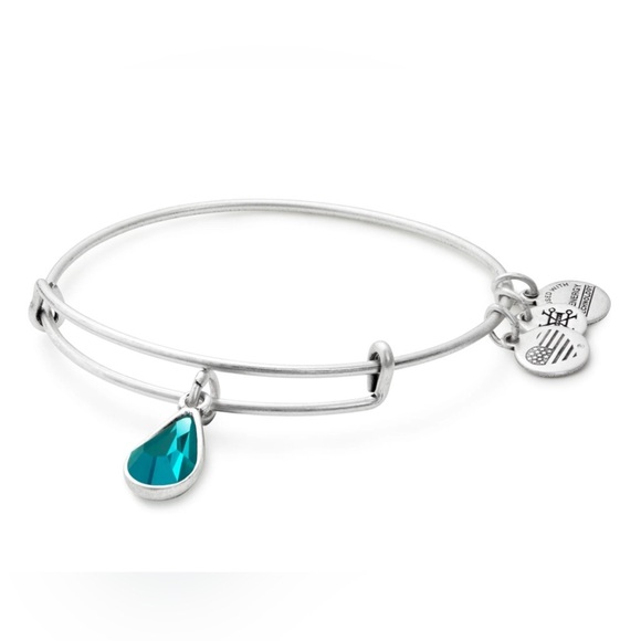 Alex And Ani December Blue Zircon Birthstone Teardrop Charm Bangle Brace… - Picture 1 of 8